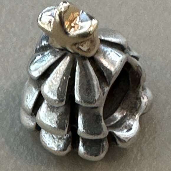 Authentic Pandora ALE 925 Sterling & 14k Gold Christmas Tree Charm Star - EUC - Picture 3 of 8